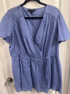 Lane Bryant Size 16 Blue Metallic Top